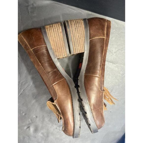 Vintage Y2K Tribeca Plaid Leather Fringe Chunky 90s Baddie Platform Heels 10M - Picture 7 of 13